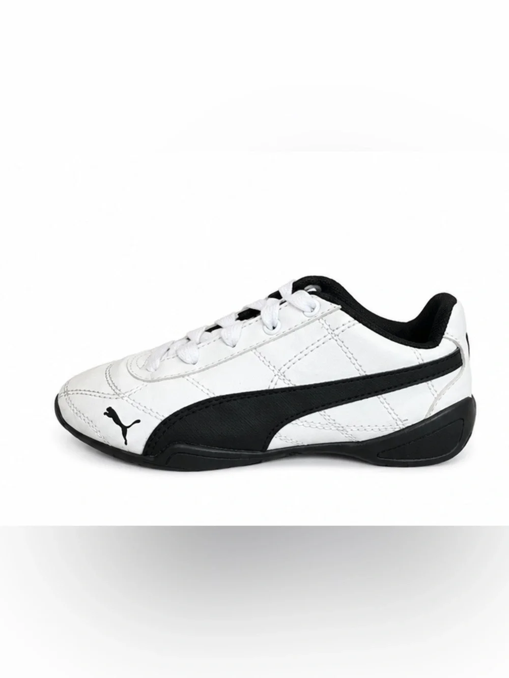 Puma White and Black Lace-Up Sneakers